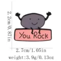 Leuke metalen broche met You Rock bord, schattig steen design voor kleding en tassen. - Inukshuk Stijl / C3601-2