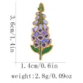 Mooie geëmailleerde bloemen broche met paars vingerhoedskruid ontwerp en gouden afwerking. - Paarse Bloemen (C3597-2)