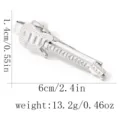 Pince à cravate guitare argentée pour homme, accessoire de chemise élégant, 6cm, 13.2g. - Forme de Guitare (T1138-1) / T1138-1