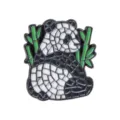 Leuke panda bamboe emaille speld legering broche voor kleding tassen en accessoires - Panda