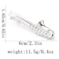 Pince à cravate saxophone argentée pour homme chemise d'affaires accessoire de musique - Forme de Saxophone (T1138-2) / T1138-2