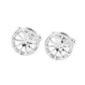 Boutons de manchette argentés en forme de jante de voiture, style élégant pour chemise homme. - Moyeu de Roue de Voiture (P1169-1)