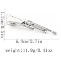 Pince a cravate fusil en metal argente pour homme, accessoire de chemise elegant - T1139-1