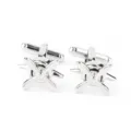 Boutons de manchette hélice d'avion argentés pour hommes, accessoires de chemise. - Style Hélice d'Avion (P1172-3) / Argent
