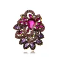 Vintage crystal rhinestone brooch elegant purple magenta teardrop corsage suit pin accessory - Purple
