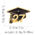 2027 Doktorhut Brosche Metall Emaillierte Nadel Abschluss Geschenk Studenten Abzeichen - C3621-2