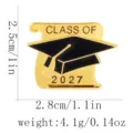 2027 Doktorhut Brosche Gold Metall Emaille Abzeichen Studenten Erinnerung Geschenk 2.5x2.8cm - C3621-1