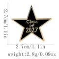 2027 Abschluss Stern Brosche Emaillierte Nadel Schwarz Gold Metall Abzeichen Geschenk. - C3621-5