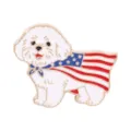 Süße amerikanische Flagge Hund Emailliernadel Metall Brosche Cartoon Tier Abzeichen Zubehör - C3500-1