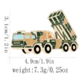 Insigne en métal émail de camion lance-missiles militaire souvenir aimant taille 4.9cm - Style Véhicule Missile Antiaérien (BXT00201-2)