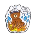 Cute cartoon bear enamel pin metal brooch badge clothing accessories stylish gift item - Bear Style (C3502-1)