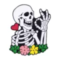 Halloween cartoon skeleton enamel pin metal badge creative clothing bag brooch accessories gift - C3513-1