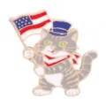 Süße amerikanische Flagge Katze Emaille Pin Metall Cartoon Tier Brosche Abzeichen Mode Zubehör - C3500-3