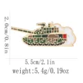 Pin en émail aimant de réfrigérateur de char en métal de style militaire, souvenir. - Style Char de Combat Principal (BXT00201-4)