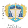 Justitie weegschaal metalen pin badge, geëmailleerde broche voor juristen en advocaten. 3cm. - Schild Zwaard Weegschaal Stijl (C3415-1)