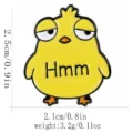 Cute cartoon yellow chick enamel pin alloy brooch funny animal badge with letter text for bags clothes - Funny Chicken Style (C3461-8)