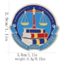 Prachtige emaille metalen opspeldje rechtspraak balans broche voor advocaat cadeau 3cm - Ronde Weegschaal Wetboek Stijl (C3415-3)