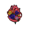 Anatomisch hart emaille speld badge, creatieve bloem metalen broche voor rugzak. - Lint Bloemen Hart Stijl (C3493-7)