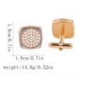 Hommes or carre perle manchette boutons affaires formel chemise boutons accessoires - Or Carré Perle Artificielle