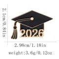 2026 Doktorhut Emaillierte Anstecknadel Metall Brosche Abzeichen Abschluss Geschenk - 3D Quaste 2026 Doktorhut Brosche (C3557)