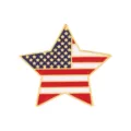 Broche Étoile Drapeau Américain Émail Insigne Revers Patriotique Accessoire Métal - Style Étoile à Cinq Branches (C3559-2)