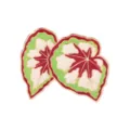 Tropical plant caladium leaf enamel brooch pin, alloy fashion clothing backpack accessory. - Red Green White Tricolor Style (C3554-2)