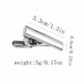 Stainless steel men's tie clip minimalist business shirt suit accessories lightweight metal tie bar - Silver (T1132)