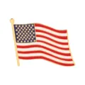 American flag enamel pin gold plated US patriotic metal brooch lapel badge accessory - Waving Flag Style (C3559-5)