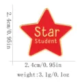 Broche de estrella roja para estudiantes con borde dorado, insignia esmalte regalo - Estilo Estrella Roja (C3556-1) / C3556-1