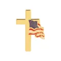 American flag cross brooch, creative alloy oil drop lapel pin badge for Independence Day. - Flag Pattern Cross Style (C3559-8)