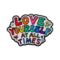 Broche émaillée en métal coloré avec citation inspirante, accessoire de mode pour sac à dos. - C3569-6