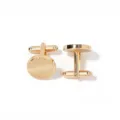 Gold-tone round cufflinks for men featuring a classic spiral textured design, perfect for weddings. - Round Spiral Style (B1674) / Gold
