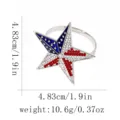 Commemorative American Flag Star Napkin Ring Alloy Rhinestone Table Decor 4.83cm 10.6g - Gold Style (Z1365-1) / Z1365-1