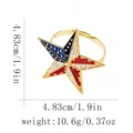 American flag star napkin ring rhinestone alloy table decor for dinner party holiday - Silver Style (Z1365-2) / Z1365-2