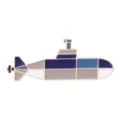 Metal submarine enamel pin geometric cartoon backpack badge clothing accessories decor item. - Geometric Color Block Submarine Style (C3506-3)