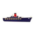 Navy blue steamboat enamel brooch alloy badge, creative retro ship clothing backpack pin accessory. - Classic Cruise Ship Style (C3506-4)
