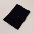 Close-up detail of the black double-layer gauze book cover and notebook storage bag. - Black