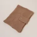 Cotton gauze book cover fabric notebook storage pouch in brown with snap button. - Brown