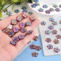 Colorful sparkling rhinestone star and snowflake DIY craft accessories for decoration - Plum Blossom Pineapple Face Resin / 100 Pieces/Pack (12mm) / Big Red AB