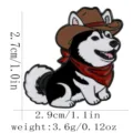 Niedlicher Cowboyhut Hund Metall Emaille Pin Cartoon Tier Brosche Mode Rucksack Abzeichen - Husky Stil (C3404-1)