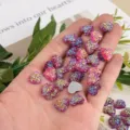 Shiny color crystal cluster 12mm flat back starry sky peach heart DIY craft accessories - Heart Resin Flatback Rhinestone / 100 Pieces/Pack (12mm) / Red AB