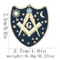 Vintage Freimaurer Schild Brosche Herren Anzug Reversnadel Abzeichen mit Strasssteinen - Schild Stil (C3399-2)