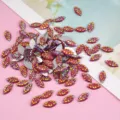 Colorful resin rhinestones 7x15mm horse eye flatback gems for DIY craft accessories - Marquise Pineapple Cut Resin Plated Back / 100 Pieces (7x15mm) / Red AB