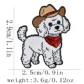 Süßer Pudel Cowboyhut Metall Emaillierte Nadel Cartoon Tier Broschüre Mode Abzeichen - Pudel Stil (C3404-2)