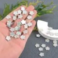 Strass brillants en forme de flocon pour décoration d'ongles DIY et coque de téléphone. - Fleur de Prunier Visage Ananas Résine / 100 Pièces/Paquet (12mm) / Blanc AB