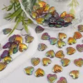 Gradient mermaid scale acrylic heart flatback cabochons for DIY crafts and phone case decor - 100 Pieces/Pack / Bright Red