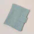 Funda para libro de gasa de algodón puro, estuche de tela suave con cierre de botón a presión. - Verde Frijol