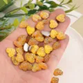 12mm flatback glitter crystal heart rhinestones for DIY crafts and handmade accessories. - Heart Resin Flatback Rhinestone / 100 Pieces/Pack (12mm) / Golden Yellow AB