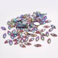 Colorful AB resin long teardrop rhinestones flatback crystals for DIY crafts and clothing. - 100 Pieces/Pack / Bright Red