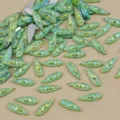 Iridescent marquise flatback rhinestones, shimmering synthetic opal cabochon for DIY crafts. - 100 Pieces/Pack / Light Green AB
